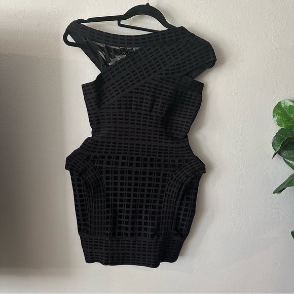 HERVE LEGER BATEAU MINI BLACK DRESS SIZE M - Picture 2 of 16